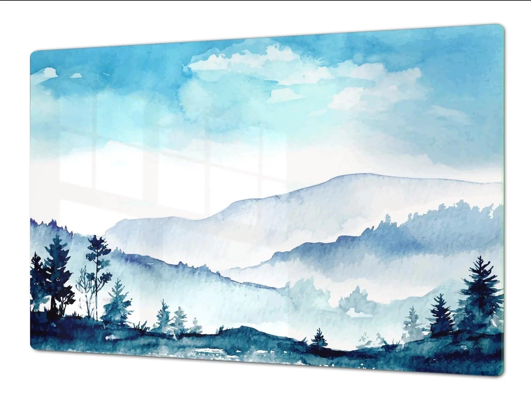 Stove Top Cover - Snowy Mountains | Gas & Induction Cook Top Cover | Noodle Board - Festive Fit Home