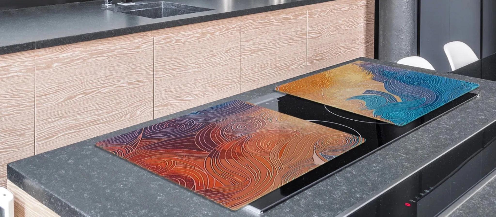 Stove Top Cover - Vibrant Winds | Gas & Induction Electric Cook Top Cover | Noodle Board - Festive Fit Home