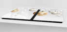 Stove Top Cover - White and Gold Ornaments | Gas and Induction Electric Cook Top Cover | Multi - Purpose Charcuterie and Cutting Board - Festive Fit Home
