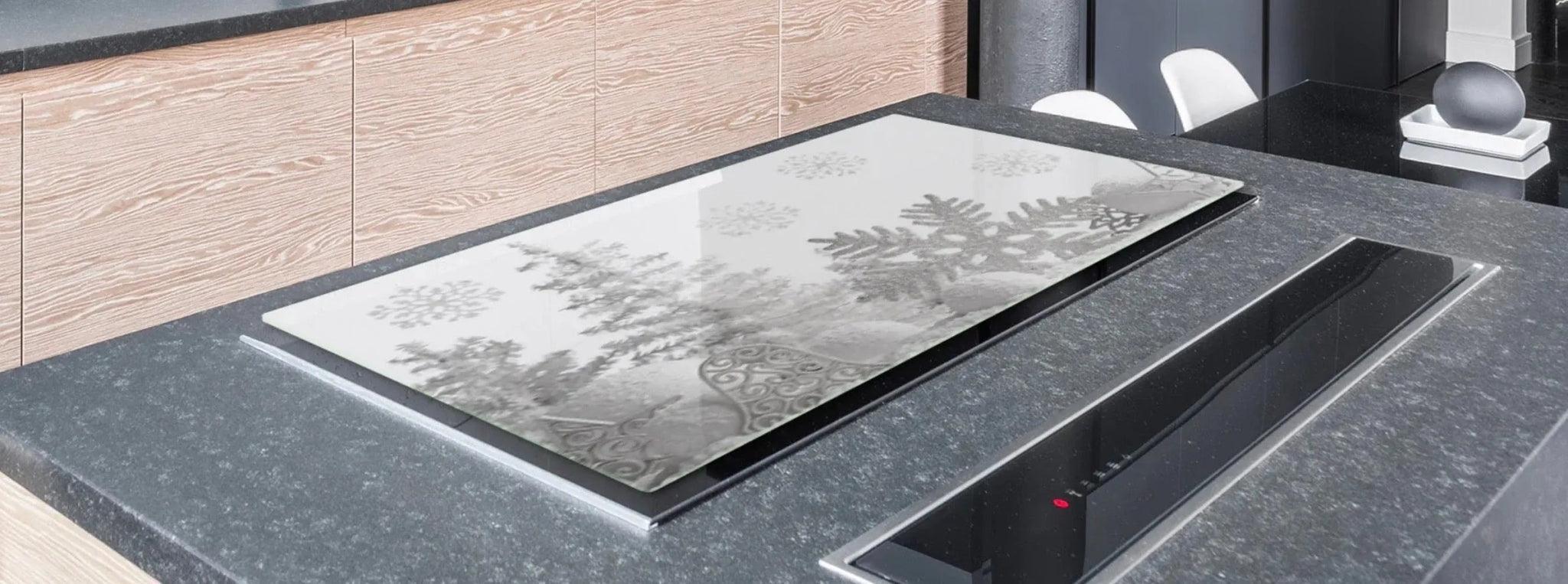 Stove Top Cover Winter Snowflakes | Gas & Electric Cook Top Cover - Festive Fit Home