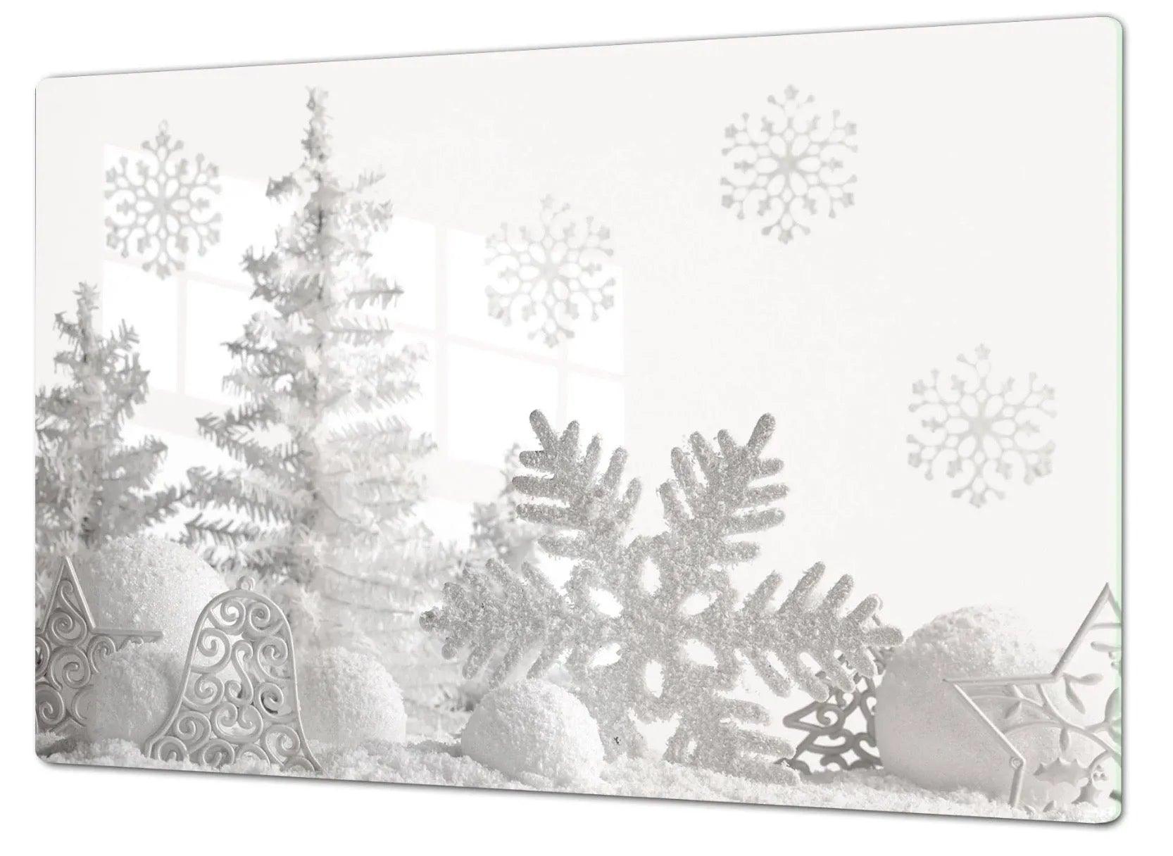 Stove Top Cover Winter Snowflakes | Gas & Electric Cook Top Cover - Festive Fit Home