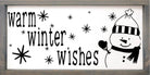 Warm Winter Wishes Snowman - Large Framed Wood Sign - 12"x24" - Festive Fit Home