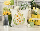 Yellow Floral Easter Egg Throw Pillow Cover - Festive Fit Home