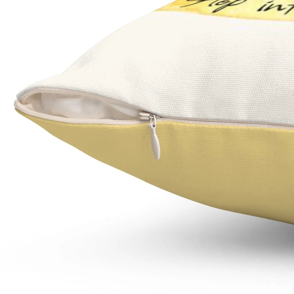 Yellow Floral Hop Into Spring Throw Pillow Cover - Festive Fit Home