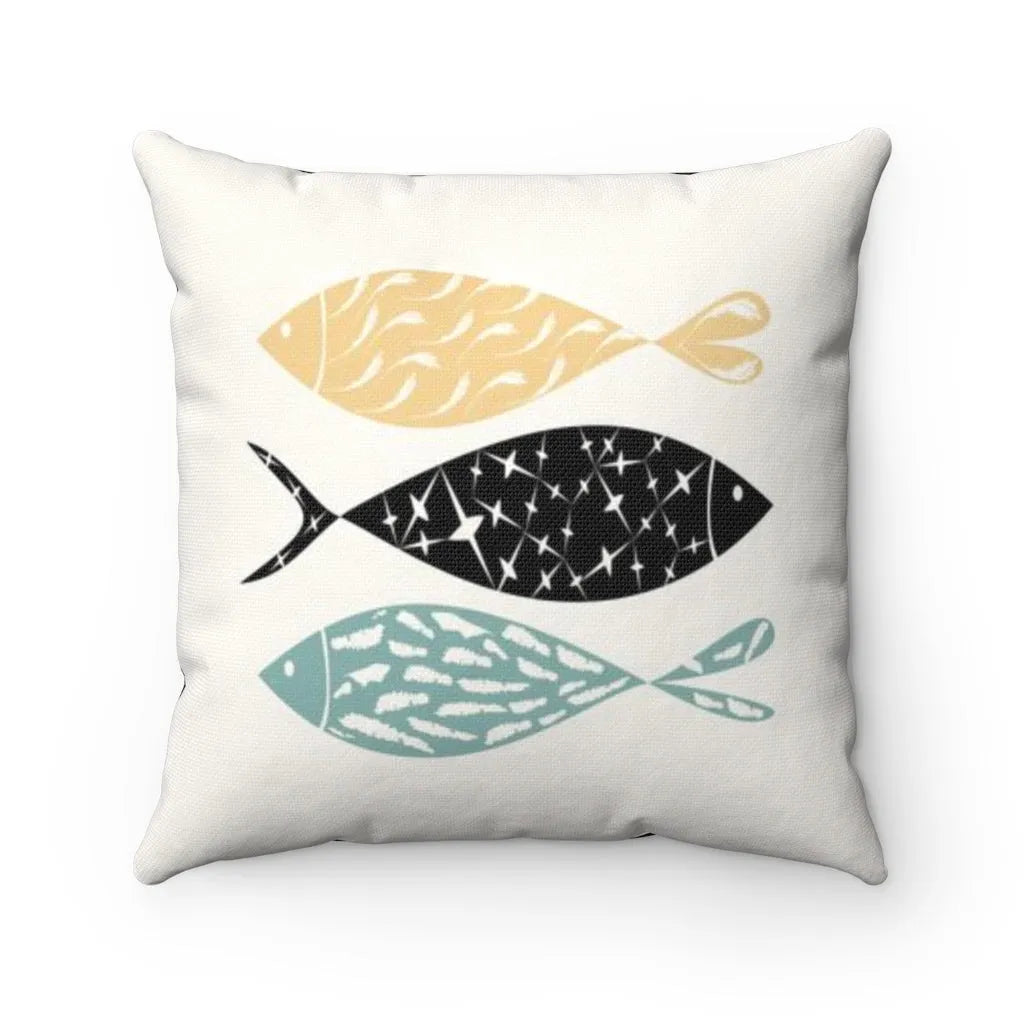 Silhouette Fish Throw Pillow Cover, Summer Throw Pillow