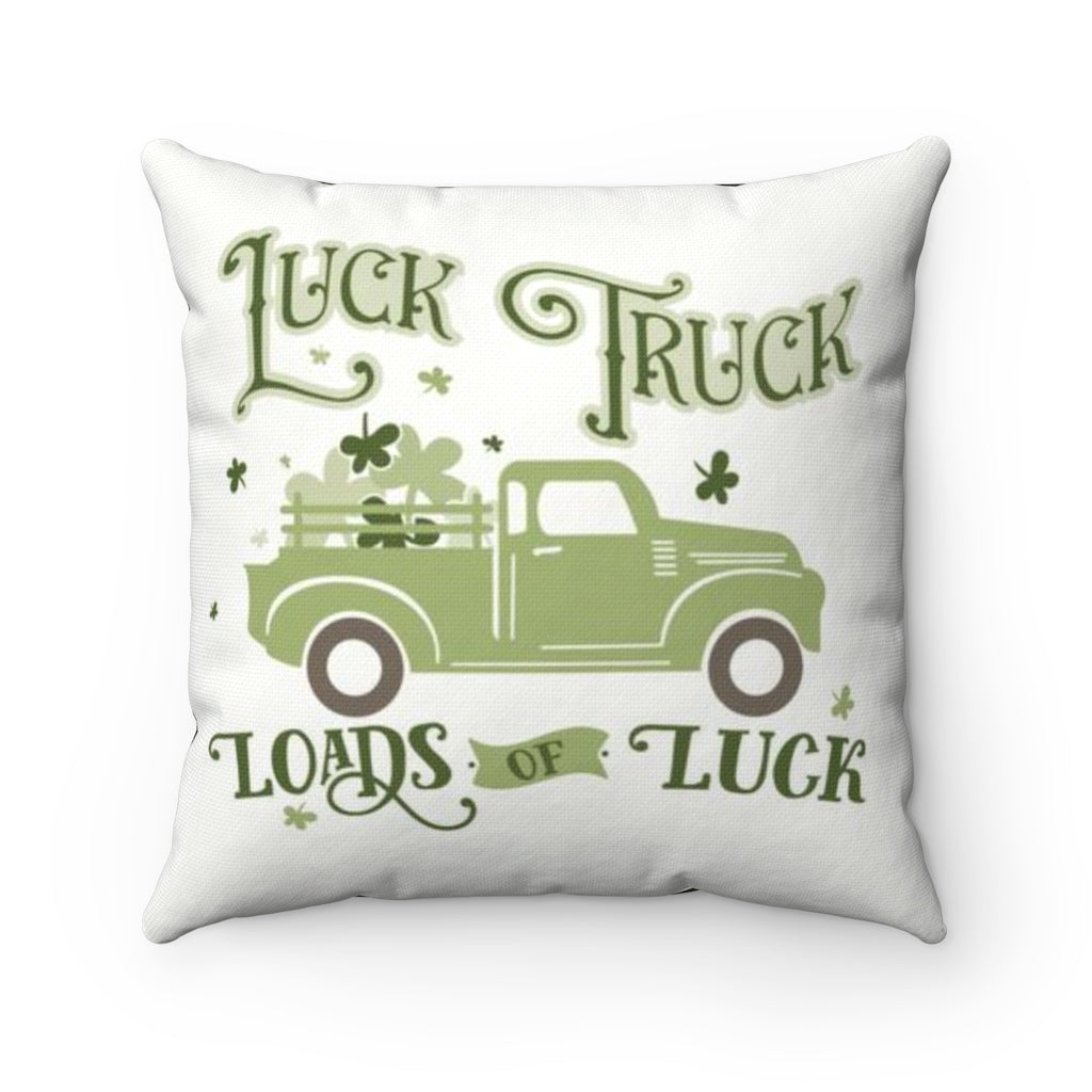 St. Patrick's Day Pillow Cover - Luck Truck