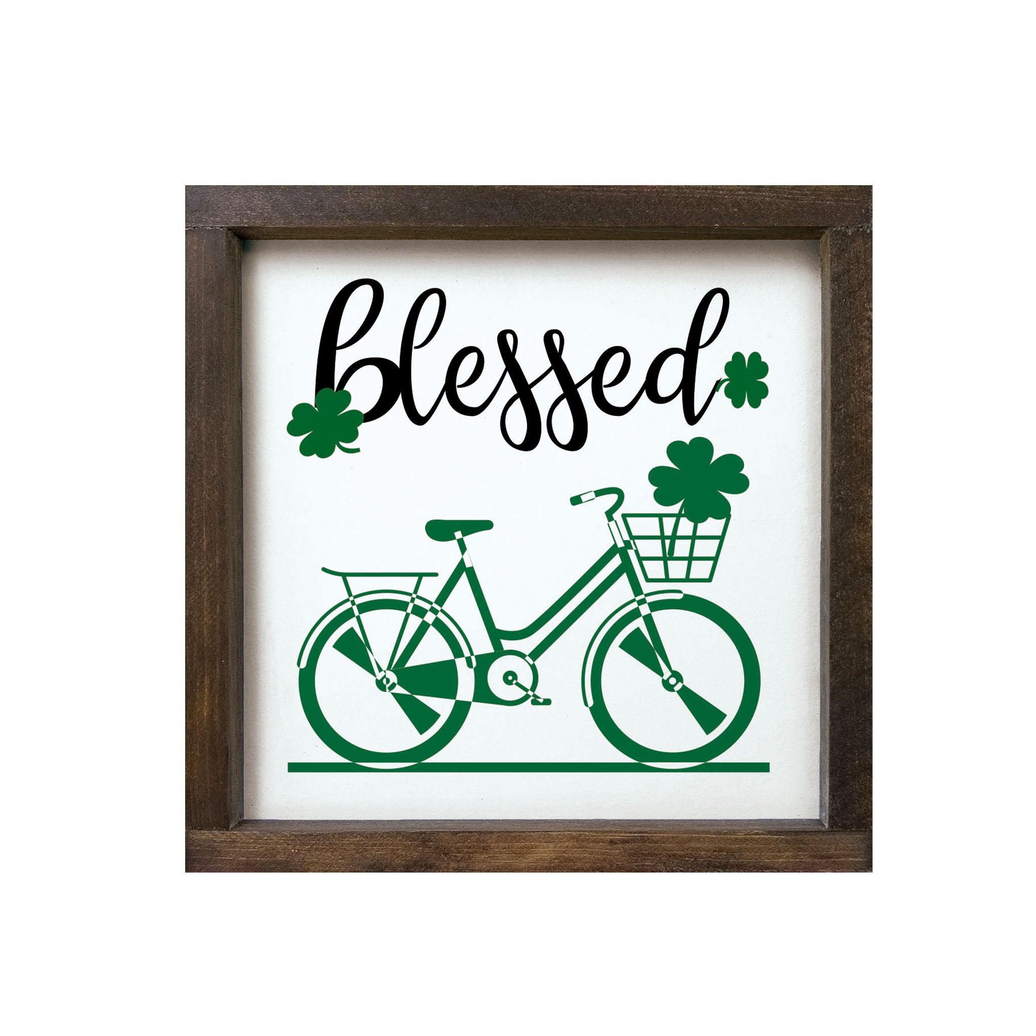 St Patrick's Day Wood Sign - Blessed_Clover Bicycle - 12