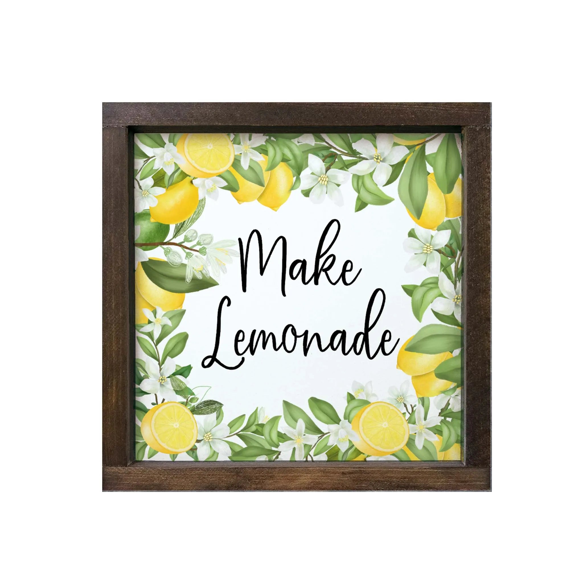 Make Lemonade Sign Framed Wood - 12