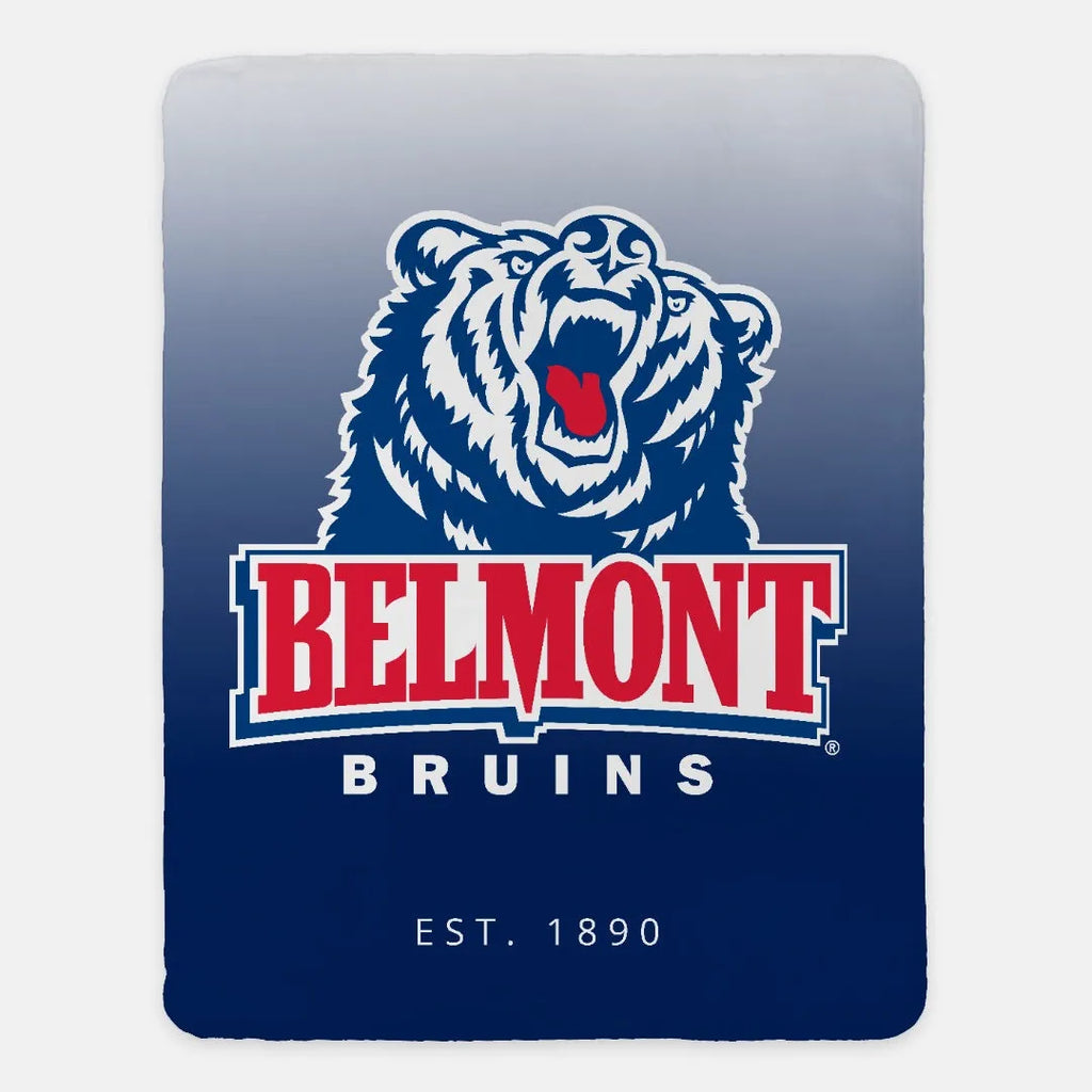 Belmont University Blue Gradient Blanket - 60"x80" | Custom Gifts and Decor | Official Merchandise | Festive Fit Home