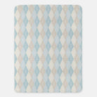 Blue Argyle Sherpa Throw Blanket - 60"x80" - Festive Fit Home
