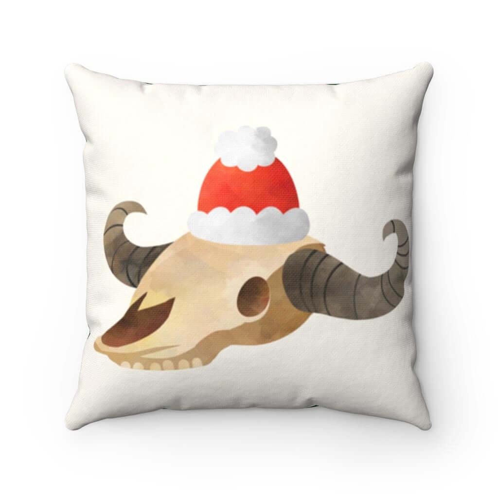 Christmas Desert Buffalo Skull Square Pillow Case - Festive Fit Home