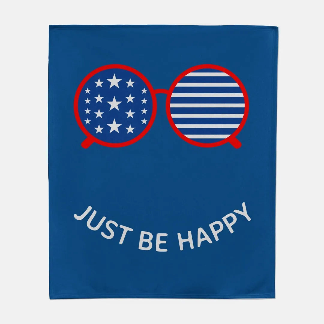 Patriotic Sweatshirt Blanket Just Be Happy  - 50
