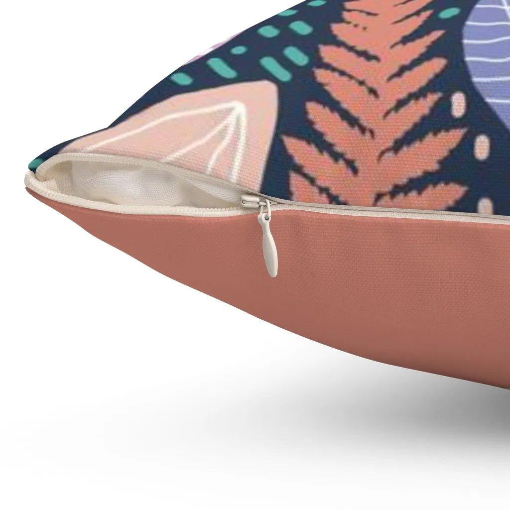 Modern Fern Throw Pillow Cover - Blue - Festive Fit Home