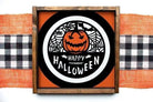 Scary Pumpkin Happy Halloween Wood Sign - 12"x12" - Festive Fit Home
