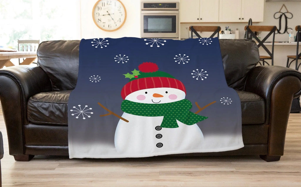 Winter Snowman Sherpa Blanket - 60"x80" - Festive Fit Home